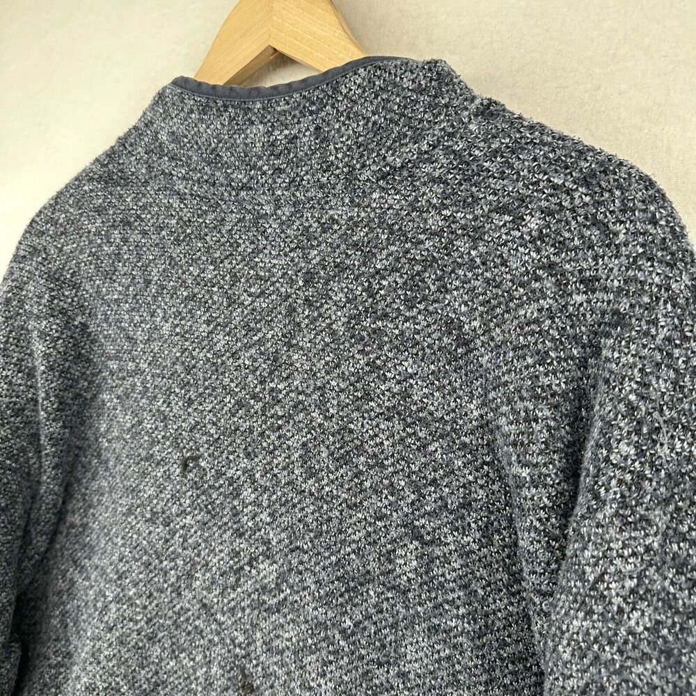 ORVIS Sweater Mens XL Brighton Sherpa Fleece Lined 1/4 Zip Marled Pullover Blue - Picture 7 of 16